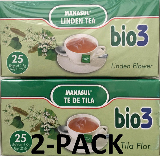 Manasul Linden-Tilo Tea 25's 2-PACK-50 TOTAL TEA BAGS