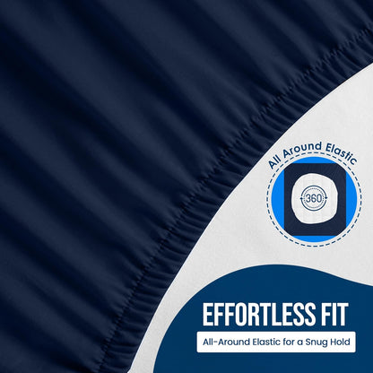 Utopia Bedding Twin Size Mattress Protector - Waterproof Terry Cover with Deep Pockets | Soft & Breathable Navy Blue