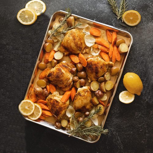 Kitchenatics Baking Sheet Pans - Commercial Quality Nonstick Aluminum for Roasting & Baking | Set of 2, 10.6 x 15.6 IN