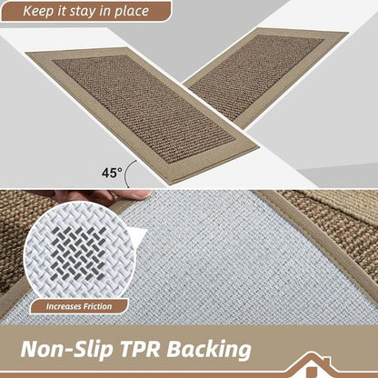 BEQHAUSE Indoor Door Mat - Non-Slip, Washable, Stain-Resistant Entryway Rug | 20"x32", Taupe
