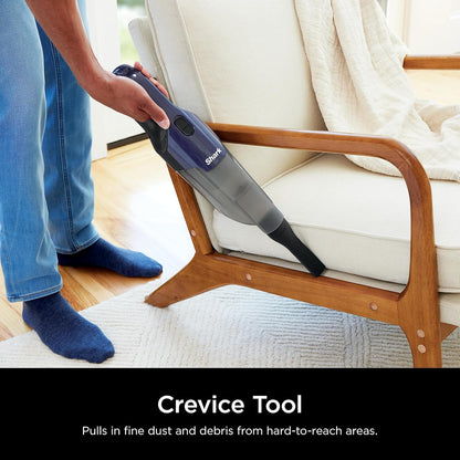 Shark Cyclone Handheld Vacuum - HyperVelocity Suction with 8" Crevice Tool | Navy Blue/Grey