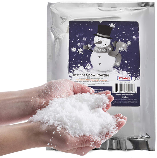 PREXTEX Instant Snow Powder - Creates 2 Gallons of Realistic Artificial Snow - Ideal for Winter Decor, Crafts & Play