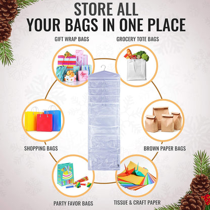Regine Switzerland Large Double-Sided Gift Bag Organizer - Tissue Paper Holder in White
