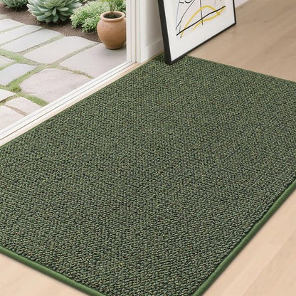 BEQHAUSE Dirt Trapper Door Mat - Non-Slip, Washable, Absorbent Entrance Mat | 32" x 48", Green