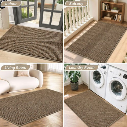 BEQHAUSE 20"x32" Entryway Rug Indoor Door Mat Non-Slip Washable, Hallway Rugs Absorbent & Stain Resist Hall Carpet Runner Rugs for Entryway, Front Door Floor Mats Laundry Room Rugs for Entry, Taupe