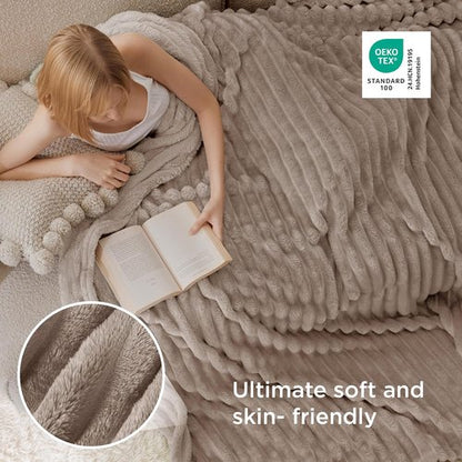 Bedsure GentleSoft Light Brown Full Blanket - Cozy Fleece Throw for Couch, Perfect Gift for Women | 84x90 Inches