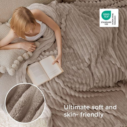 Bedsure GentleSoft Light Brown California King Size Blanket for Couch - Cozy Soft Blankets for Women, Cute Small Fleece Throws for Girls, Birthday Gifts for Women, 102x96 Inches