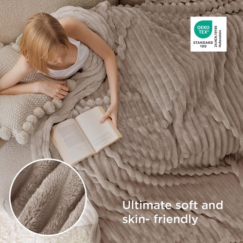 Bedsure GentleSoft Light Brown Fleece Blanket for Couch - Cozy Soft Blankets for Women, Cute Small Throws for Girls, 108x90 Inches