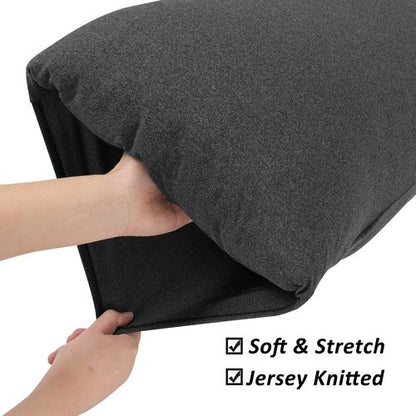 Stretch Pillowcases - Micro Jersey Knit & Ultra Soft Grey Pillow Cases, Standard Size - Set of 2, Heather Gray