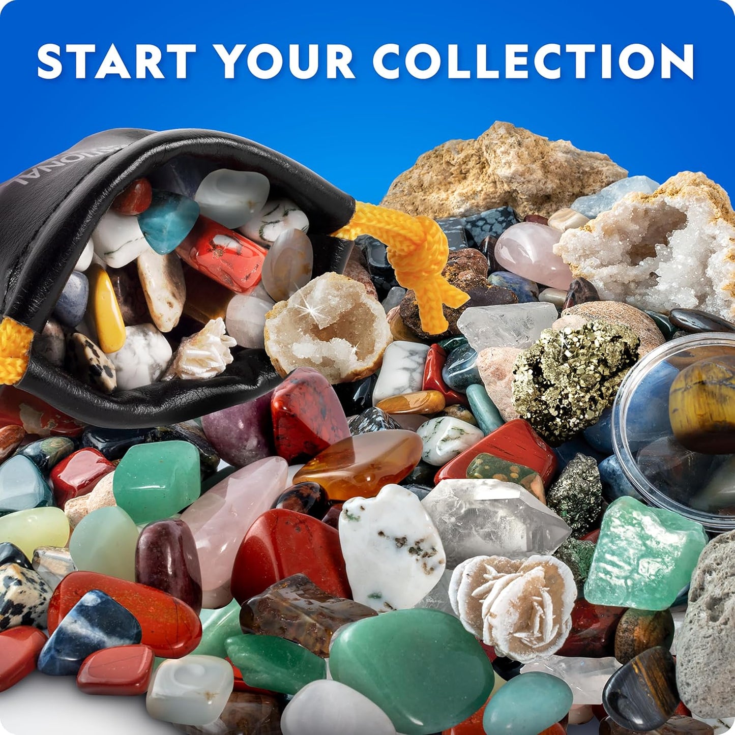 National Geographic Rock Collection Box - 300+ Piece Gemstones & Crystals Set | Geodes, Real Crystals & Minerals Science Kit for Kids