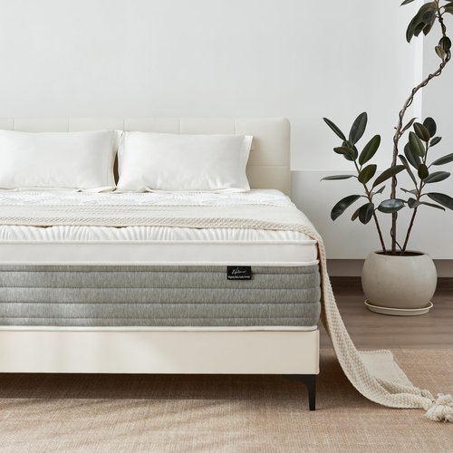 Fynterra Queen Mattress, 12 Inch Queen Mattress for Medium Firm, Individual Pocketed Springs for Pressure Relief & Low Motion Transfer, CertiPUR-US Certified