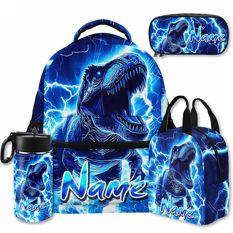Dinosaurs-1 Custom Name Backpack for Boys - Personalized School Backpack