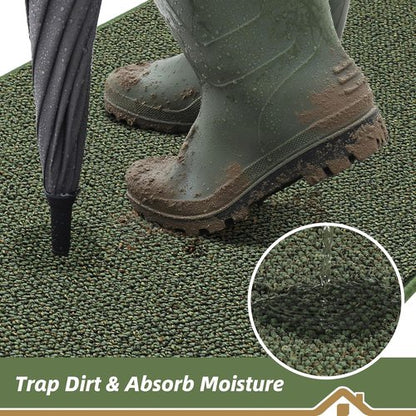 BEQHAUSE Dirt Trapper Door Mat - Non-Slip, Washable, Absorbent Entrance Mat | 32" x 48", Green