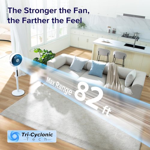 Levoit Standing Fan - Quiet 20dB Oscillating Pedestal & Tabletop Fan | 9 Speeds, Remote Control, 82ft Airflow