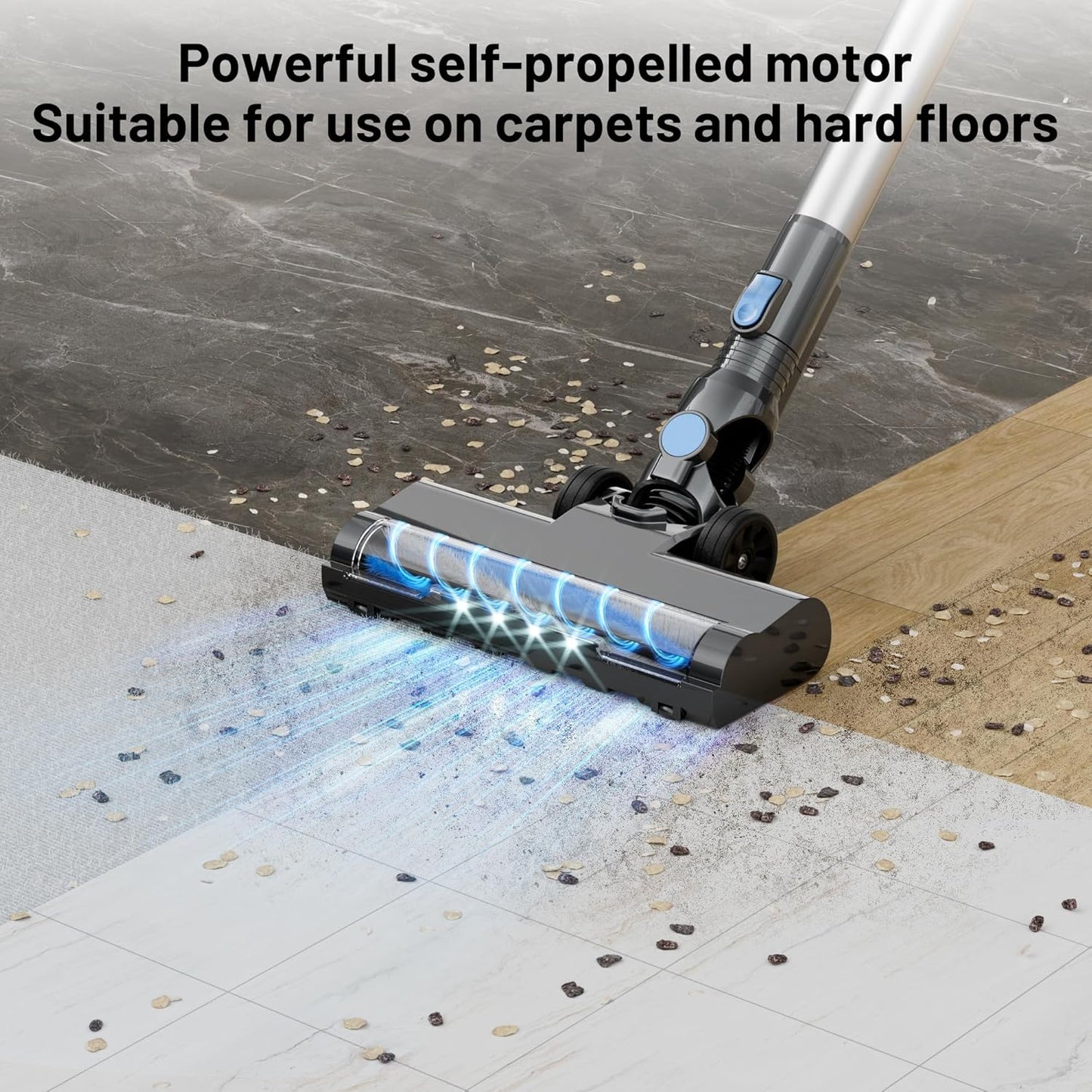 VIPSUN Cordless Vacuum Cleaner - Lightweight 6-in-1 Stick Vacuum with Powerful Suction & LED Screen | Ideal for Carpets, Pet Hair & Hardwood Floors