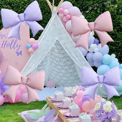 Skiennix 38-Inch Giant Pink Bow Balloons - Perfect for Birthday, Bachelorette & Wedding Celebrations