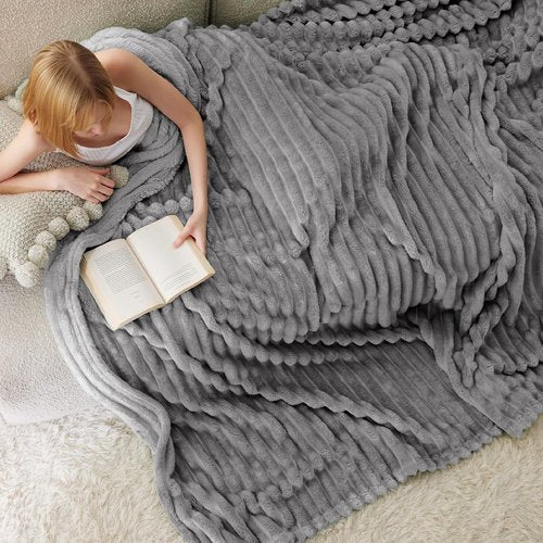 Bedsure GentleSoft Full Blanket - Cozy Frost Gray Throw for Bed, Perfect for Women & Girls, 84x90 Inches