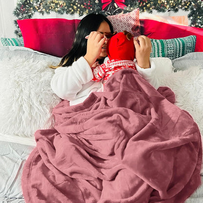 Bedsure GentleSoft Fleece Blanket - King Size Dusty Rose, Soft & Cozy Lightweight Microfiber, 108x90 Inches