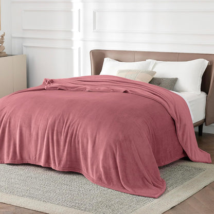 Bedsure GentleSoft Fleece Blanket - King Size Dusty Rose, Soft & Cozy Lightweight Microfiber, 108x90 Inches