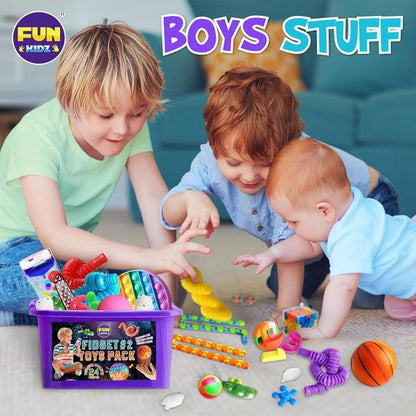 FunKidz Fidget Pack Box - Sensory Toys for Kids 4-12 | Portable Treasure Box for Parties & Gifts