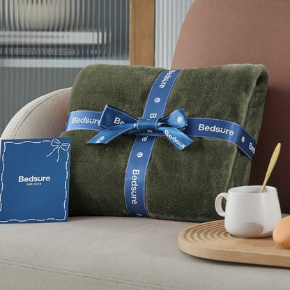 Bedsure GentleSoft Fleece Blanket Twin Size Olive Green - 300GSM Lightweight Plush Fuzzy Cozy Soft Warm Blanket for Bed, Sofa, Couch, Travel, Camping, 60x80 inches