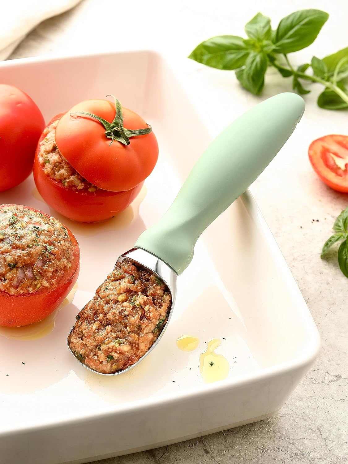 Spring Chef Ice Cream Scoop - Professional Heavy-Duty Scooper with Comfortable Handle | Perfect for Gelato, Sorbet, Cookie Dough