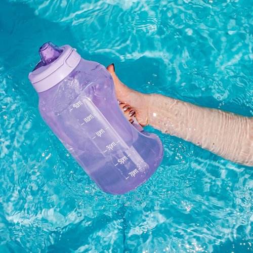 Ello Hydra 64oz Half Gallon Water Jug - Motivational Time Markers & Leak-Proof Lid | BPA-Free, Reusable Bottle