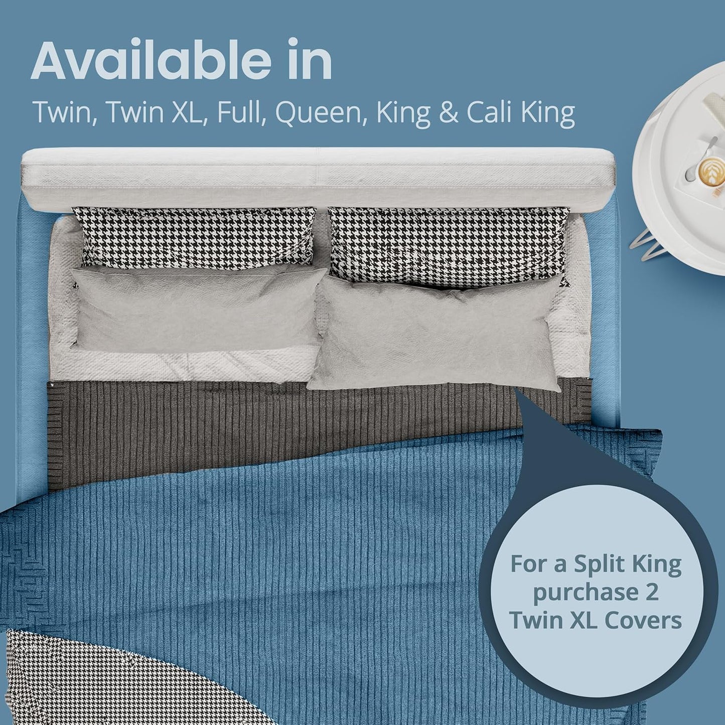 SafeRest Waterproof Mattress Protector - King Size Fitted Cover with Stretchable Pockets | Machine Washable Cotton Blend