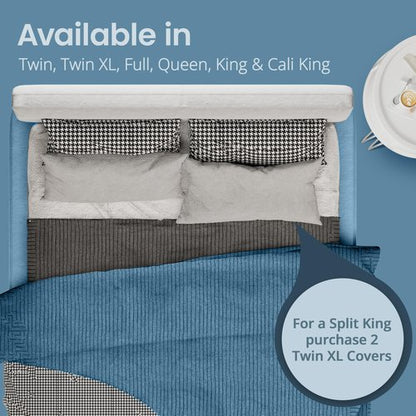 SafeRest Waterproof King Size Mattress Protector - Fitted with Stretchable Pockets - Machine Washable Cotton Blend Mattress Cover for Bed