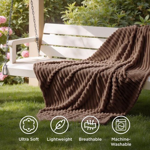 Bedsure GentleSoft Fleece Blanket - Cozy Brown Throw for Couch, Perfect for Women | 60x80 Inches