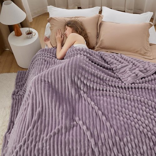 Bedsure GentleSoft Light Purple Fleece Blanket - Cozy, Soft Throw for Couch | 108x90 Inches
