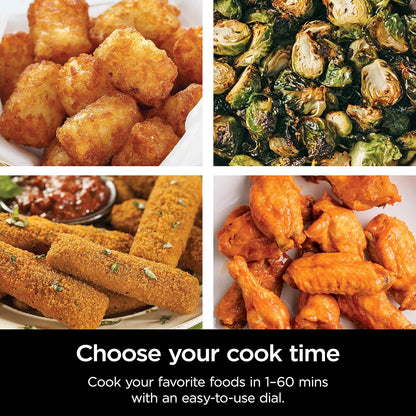 Ninja AF080 Mini Air Fryer - Compact 2-Quart Capacity with Nonstick Surface & Quick Set Timer - Grey