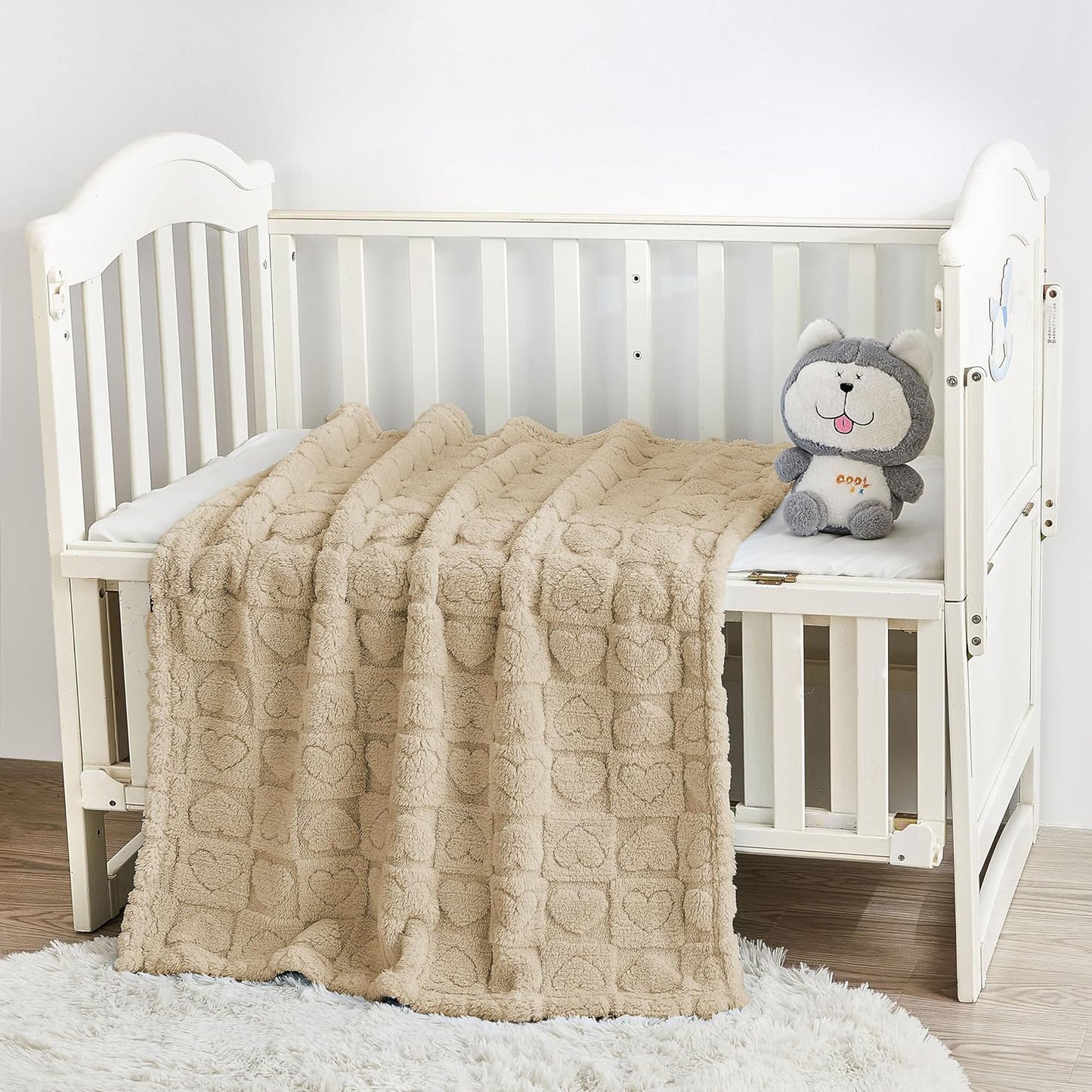 Yurhap Fleece Baby Blanket - Ultra Soft Heart Checkered Design | Cozy 30"x40" Gift for Boys & Girls