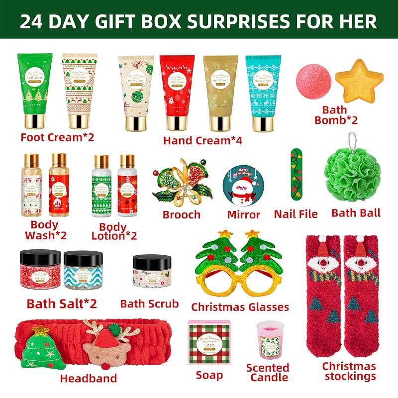 Self Care Advent Calendar 2026 for Women – 24 Days of Bath & Body Gifts (Variation: Self Care)