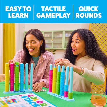 Relatable Color Stack Challenge - Fast-Paced Color Matching Puzzle Game for Parties | Includes 2 Stack Racks, 50 Cards, 80 Rings