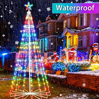 7ft Outdoor Christmas LED Tree with 295 LEDs, App & Remote, Timer