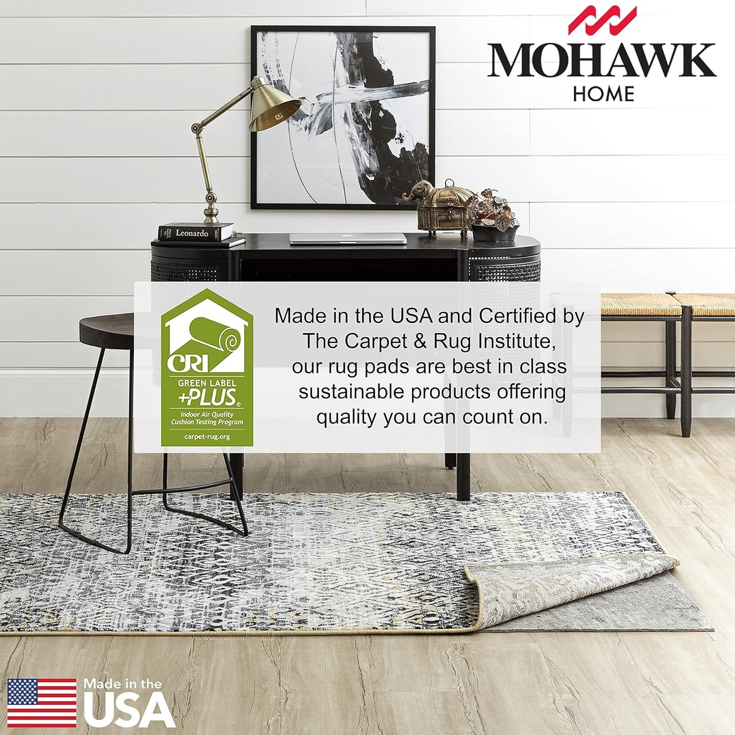 Mohawk Home Non-Slip Rug Pad - 1/2" Thick Felt & Latex Rubber Gripper - 2' x 6' for Hardwood & Tile Floors