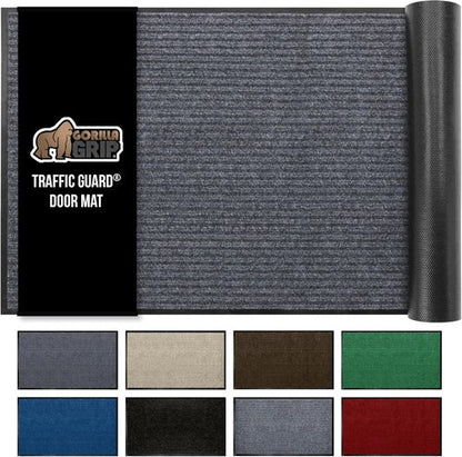 GORILLA GRIP Waterproof Door Mat - Heavy Duty Entryway Rug for Home & Office | 29x17, Charcoal Gray
