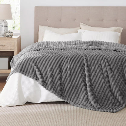 Bedsure GentleSoft Fleece Blanket - Cozy Frost Gray Throw for Couch, Perfect for Women & Girls, 108x90 Inches
