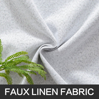 MIULEE Full Blackout Curtains - Linen Texture Thermal Insulated Grommet Panels | 52x54 Inch, Grayish White
