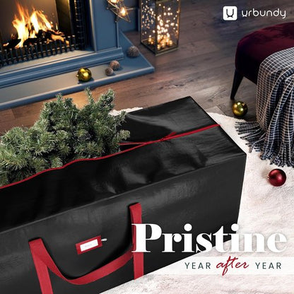 Heavy Duty Christmas Tree Storage Bag - 7.5 Ft Black Xmas Tree Bag for Year-Round Protection