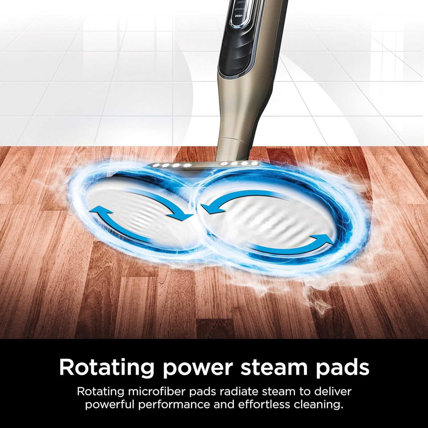 Shark S7001 Mop - 3 Steam Modes & LED Headlights - Scrub & Sanitize Hard Floors - Gold Finish