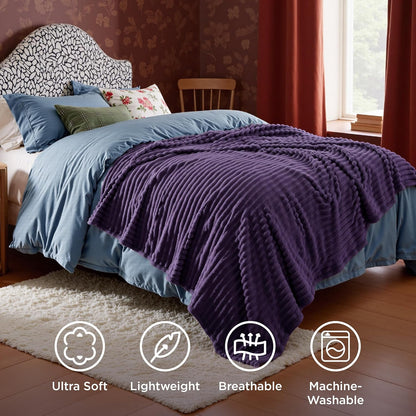 Bedsure GentleSoft Twin Blanket - Cozy Purple Throw for Women & Girls, 66x90 Inches