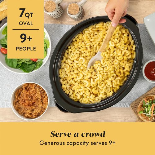 Crock-Pot 7 Quart Oval Manual Slow Cooker - Stainless Steel Cookware for Large Families & Entertaining