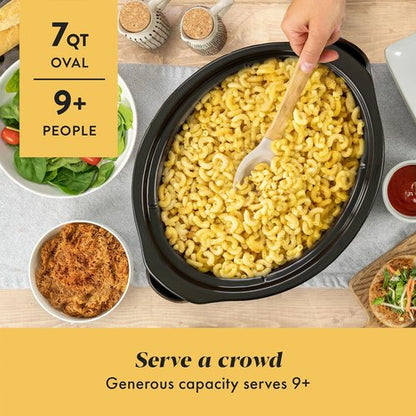 Crock-Pot 7 Quart Oval Manual Slow Cooker - Stainless Steel Cookware for Large Families & Entertaining