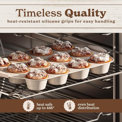 Country Kitchen Nonstick Bakeware Set - Durable & Easy Release, 10-Piece Cream Collection