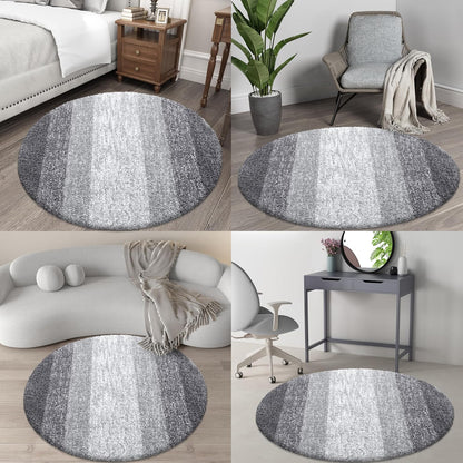 OLANLY 30-Inch Round Bathroom Rugs - Extra Soft Microfiber Bath Mats | Quick Dry & Machine Washable - Grey