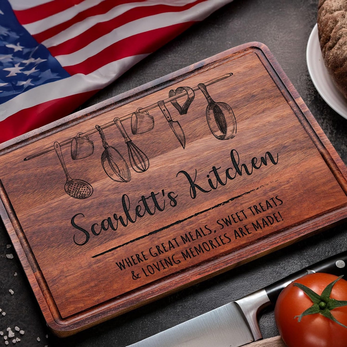 Skiennix Personalized Engraved Cutting Board - Unique Custom Gift for Mom, Wife, or Grandma | Perfect for Any Occasion