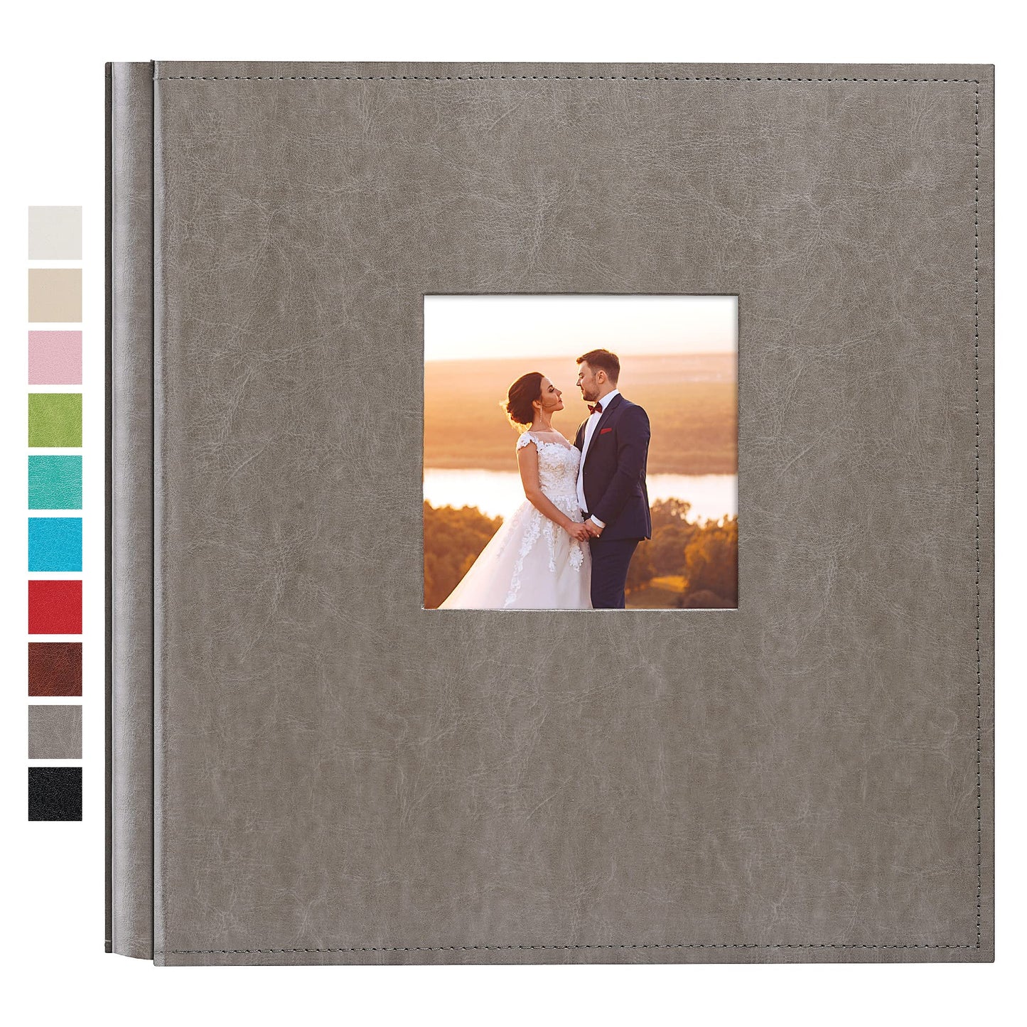 potricher Photo Album 4x6 1000 Photos Leather Cover Large Capacity Picture Albums with 1000 Horizontal and Vertical Pockets for Family Wedding Anniversary and Baby (Gray)