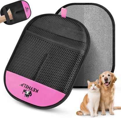 Skiennix Pet Hair Removal Glove - Upgraded Reusable Electrostatic Brush for Dogs & Cats | Pink